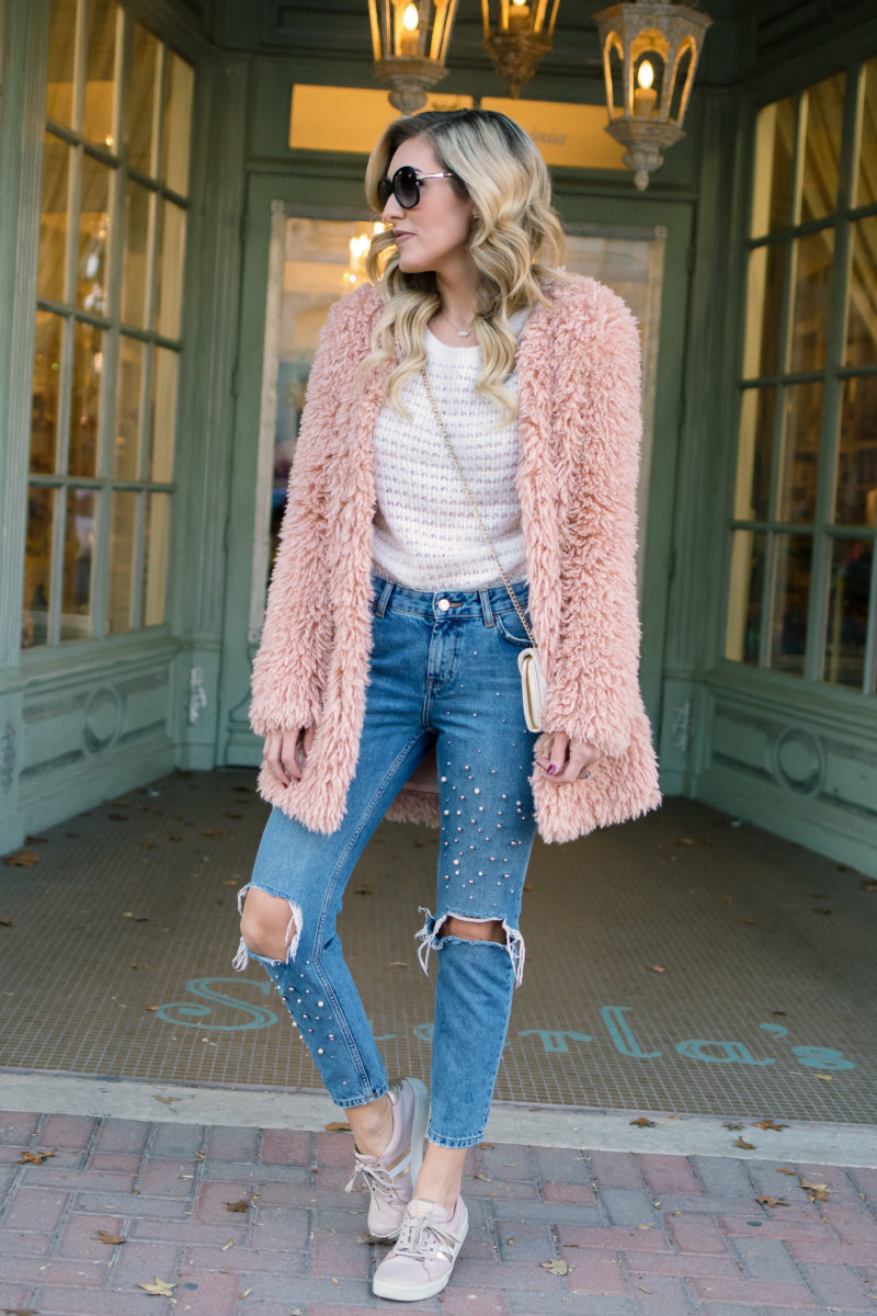 Pink Teddy Coat Pink sneakers